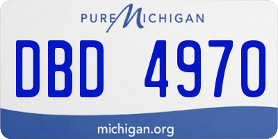 MI license plate DBD4970