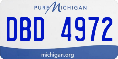 MI license plate DBD4972