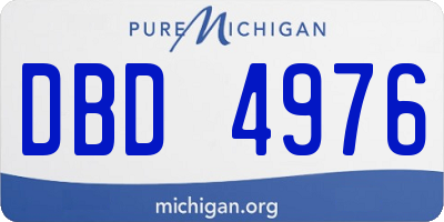 MI license plate DBD4976