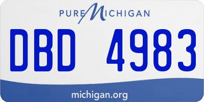 MI license plate DBD4983