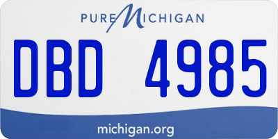 MI license plate DBD4985