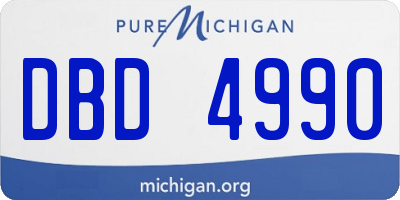 MI license plate DBD4990