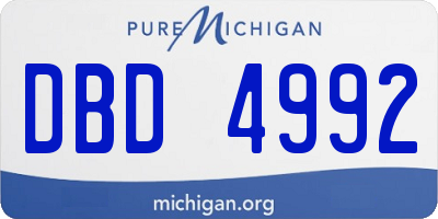 MI license plate DBD4992