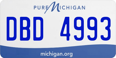 MI license plate DBD4993