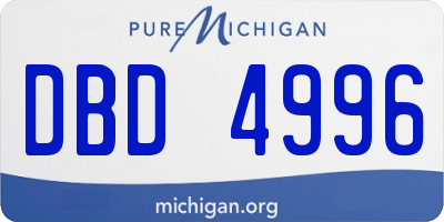 MI license plate DBD4996