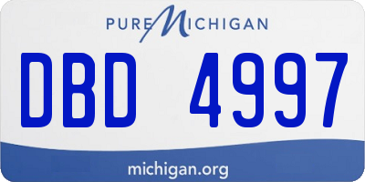 MI license plate DBD4997