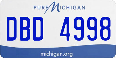 MI license plate DBD4998