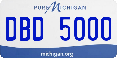 MI license plate DBD5000
