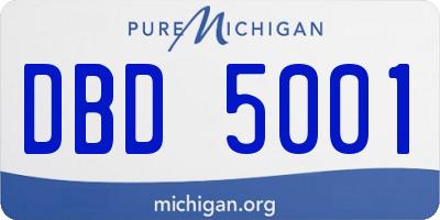 MI license plate DBD5001