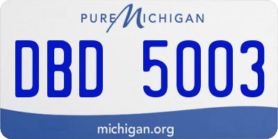 MI license plate DBD5003