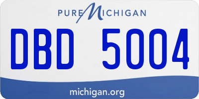 MI license plate DBD5004