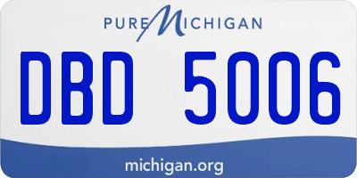 MI license plate DBD5006