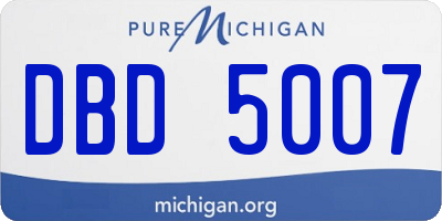 MI license plate DBD5007