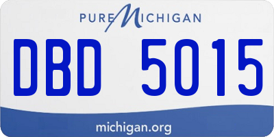 MI license plate DBD5015