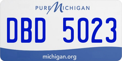 MI license plate DBD5023