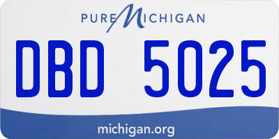 MI license plate DBD5025