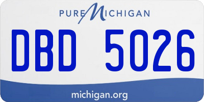 MI license plate DBD5026
