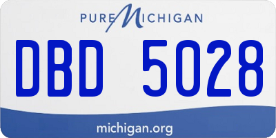 MI license plate DBD5028