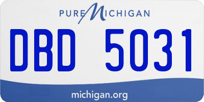 MI license plate DBD5031