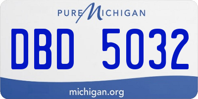 MI license plate DBD5032