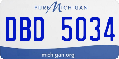 MI license plate DBD5034
