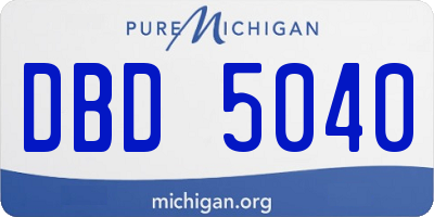 MI license plate DBD5040