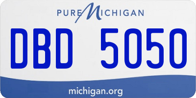 MI license plate DBD5050