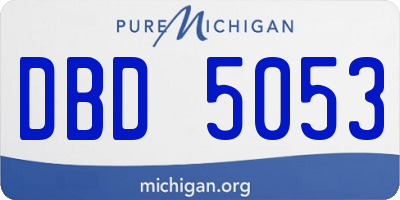 MI license plate DBD5053
