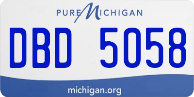 MI license plate DBD5058