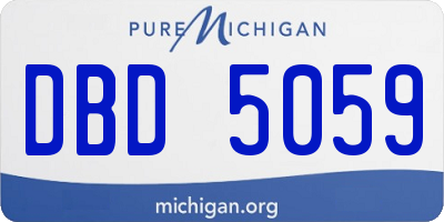 MI license plate DBD5059