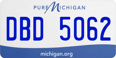 MI license plate DBD5062