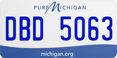 MI license plate DBD5063