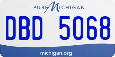 MI license plate DBD5068