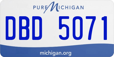 MI license plate DBD5071