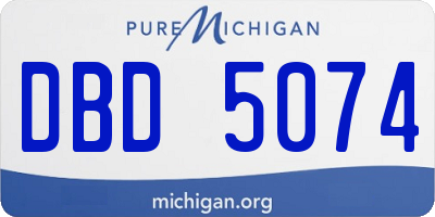 MI license plate DBD5074