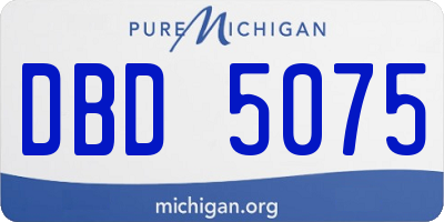 MI license plate DBD5075