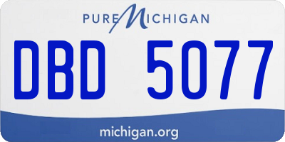 MI license plate DBD5077