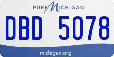 MI license plate DBD5078