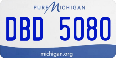 MI license plate DBD5080