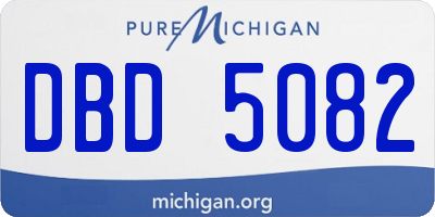MI license plate DBD5082