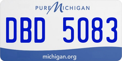 MI license plate DBD5083