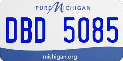 MI license plate DBD5085