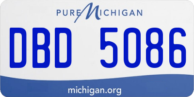 MI license plate DBD5086