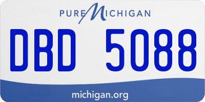 MI license plate DBD5088