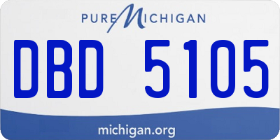 MI license plate DBD5105
