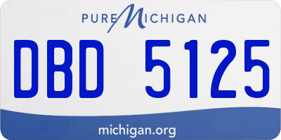 MI license plate DBD5125
