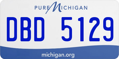 MI license plate DBD5129