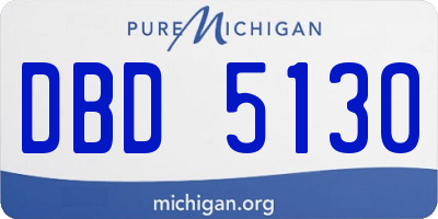 MI license plate DBD5130