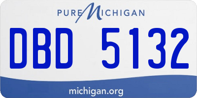 MI license plate DBD5132