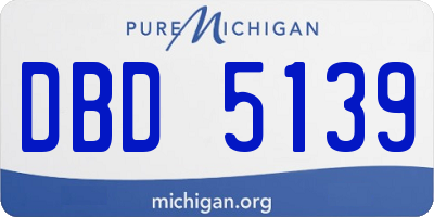 MI license plate DBD5139